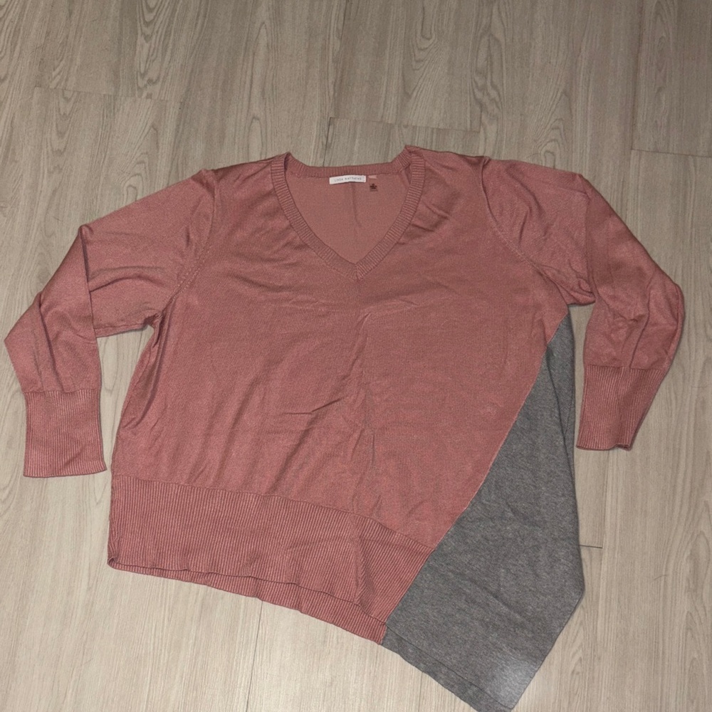 LINDA MATTHEWS Elegant V-Neck Sweater 2X
